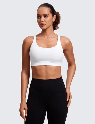 Miniatura 2 de CRZ YOGA Brasier deportivo con tirantes delgados para mujer, para fitness o ejercicio físico, brasier con relleno y espalda cruzada para yoga
