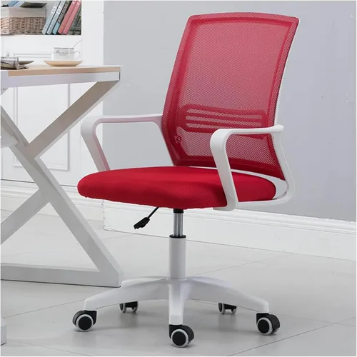 Miniatura 8 de Home Mesh Back Swivel Chair with Padded Seat and 360° Swivel - Computer Desk Chair with Arms - Adjustable Task Chair for Office - White Mesh Task