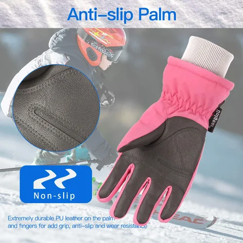 Miniatura 5 de Unigear Guantes de esquí para niños, impermeables, para invierno, clima frío, snowboard y snowboard, se adaptan tanto a niños como a niñas