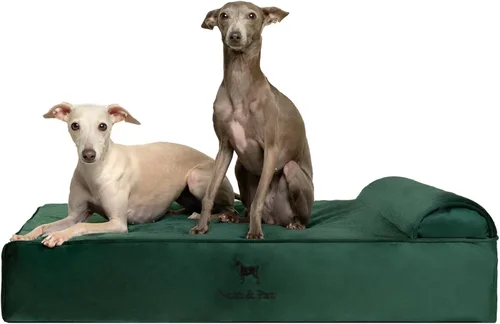 Miniatura 22 de NOAH & PAW Cama para perro, 28x23x7.5 pulgadas, camas ortopédicas para perros de tamaño mediano, espuma viscoelástica tipo cáscara de huevo Cuero
