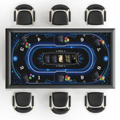 AQQA Tapete de póquer de 70 x 35 pulgadas, 8-10 jugadores Texas Hold'em Poker Tapete de goma para mesas, tapete de mesa – Tapete de juego de lujo