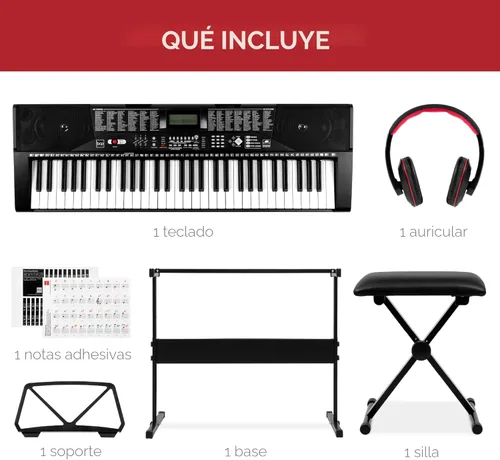 Miniatura 4 de Best Choice Products Juego completo de piano de teclado electrónico para principiantes de 61 teclas con teclas iluminadas, pantalla LCD