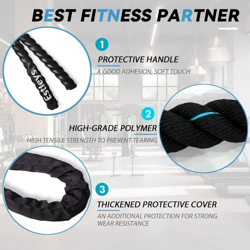 Miniatura 2 de Cuerda de saltar pesada de 5 libras para hombres y mujeres, cuerda de saltar pesada para adultos, cuerdas de saltar pesadas para entrenamiento