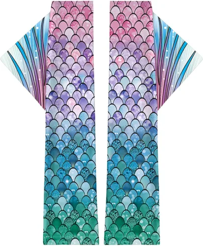 Miniatura 4 de color cosplayer Mermaid Gloves Fish Scales Arm Sleeves Sequin Gloves Fish Scale Fingerless Gloves with Fins