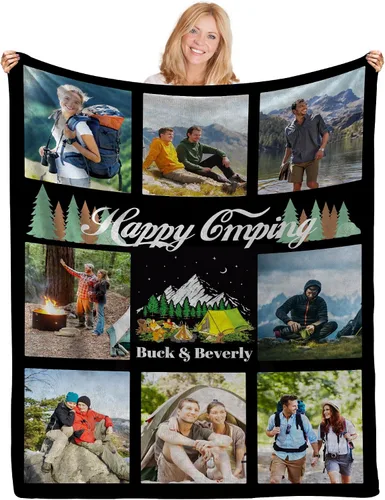 Miniatura 10 de Manta de campamento personalizada con foto, manta con nombre personalizado, accesorios personalizados para cámper, regalos personalizados