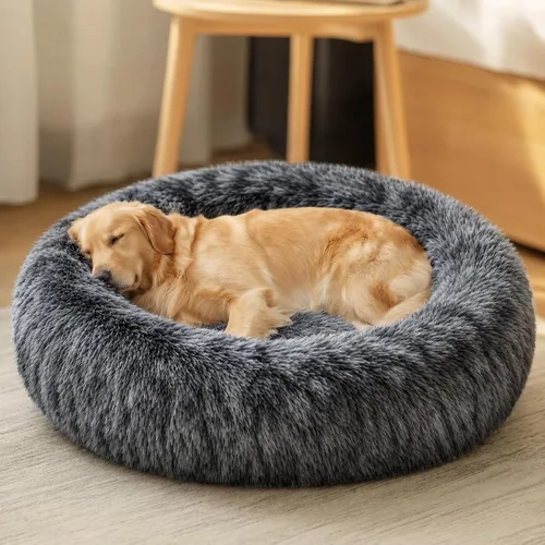 Miniatura 28 de JOLLYVOGUE Cama Calmante para Perros Pequeños - Cama para Perros Pequeños en Forma de Dona Lavable de 23 Pulgadas para Gatitos y Cachorros, Camas