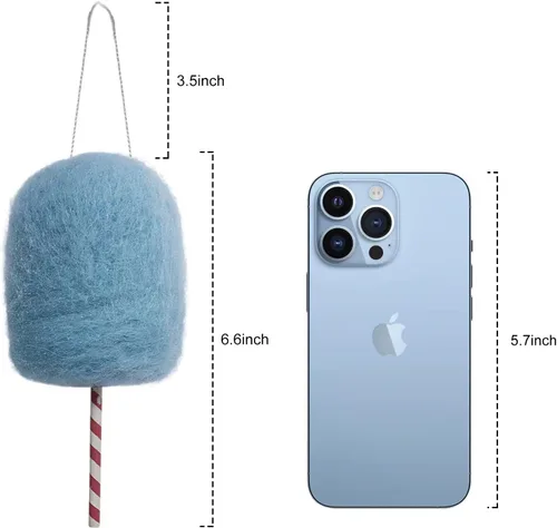 Miniatura 5 de Paleta de lana de fieltro, adornos colgantes para árbol de Navidad, hechos a mano, paleta de lana de fieltro rosa, blanco, azul, adornos de Navidad