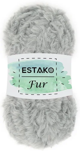 Miniatura 48 de Estako Piel 100% poliéster, suave, súper grueso, esponjoso, pelo sintético, hilo de tejer y ganchillo, 3.52 oz (100gr) 71 yardas (213.3 ft)