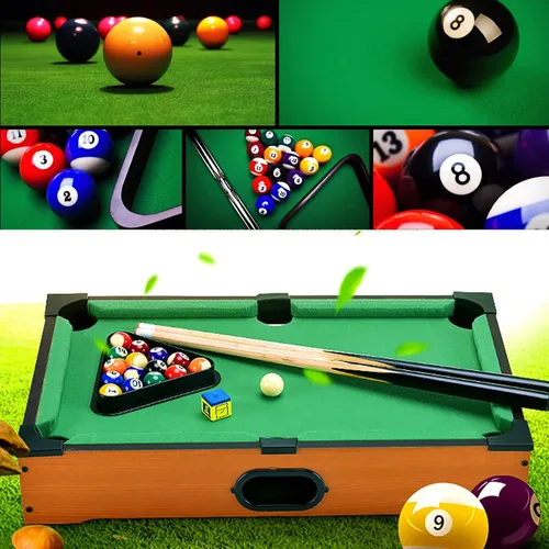 Miniatura 4 de Mini mesa de billar para niños, mesa de juego de billar pequeña, mesa de billar de sobremesa, juguete de mesa de billar para gato, regalo