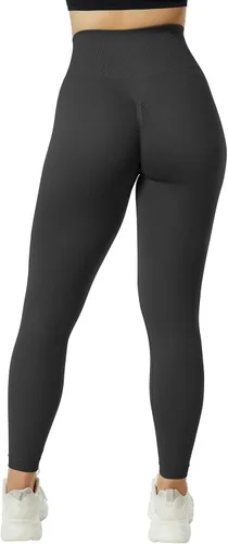Miniatura 6 de RUUHEE Leggings de entrenamiento de contorno sin costuras para mujer, cintura alta, pantalones de yoga para gimnasio