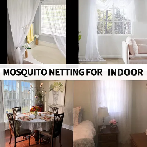 Miniatura 6 de Mosquitera para porche, patio, toldo, jardín, cortinas de tul transparente para exteriores, red de decoración para fiestas, bodas, arcos y cortinas