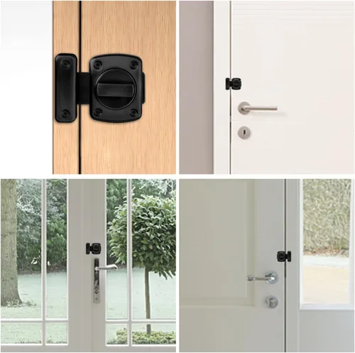 Miniatura 6 de SooGree - Cerradura de puerta de seguridad, cerradura de perno, cerradura de resorte giratorio sólido/cerradura de puerta para mascotas, muebles