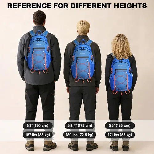 Miniatura 9 de Seektop Mochila plegable impermeable de 20L para senderismo, mochila ultraligera pequeña y ligera para el día, mochila compactable para hombres