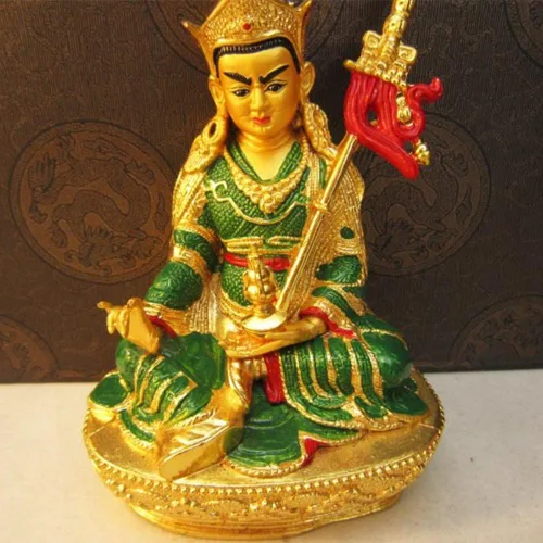 Miniatura 4 de Estatua de cobre coloreada Padmasambhava del loto del loto tibetano de 6 pulgadas de los proveedores budistas tibetanos de Buda