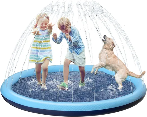 Miniatura 15 de Jasonwell - Almohadilla antideslizante para salpicaduras para perros para niños, piscina para cachorros, juguetes de agua al aire libre, patio