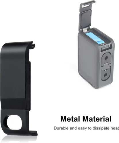 Miniatura 4 de Puerta lateral de repuesto de aluminio para GoPro Hero 13 12 11 10 9 Black Mission, cubierta de batería con puerto de carga para Go Pro 9 10 11 12
