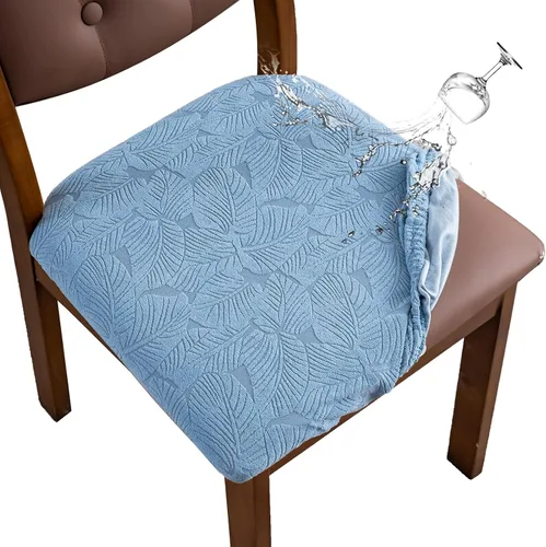 Miniatura 25 de Funda de asiento impermeable para silla de comedor, fundas de asiento lavables para sillas de cocina (negro, 4 piezas)