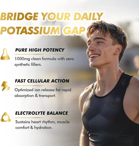 Miniatura 2 de Cloruro de potasio de alta potencia de 1000 mg por porción Suplemento de potasio – Apoya el equilibrio electrolítico, la salud cardíaca, muscular