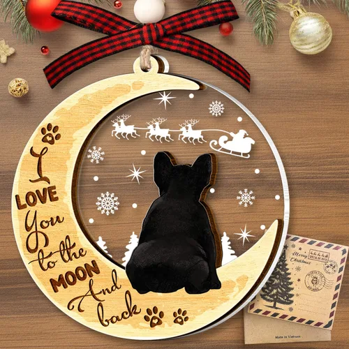 Miniatura 10 de Adornos de Perro Pastor Australiano para Árbol de Navidad, Adorno de Madera y Acrílico de 2 Capas de Pastor Australiano, Decoración Navideña 2025