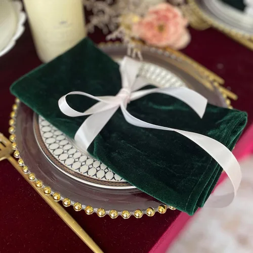 Miniatura 10 de Servilletas de terciopelo, 20 x 20 pulgadas, servilletas de cena suaves, servilletas de boda, servilletas de mesa adecuadas para bodas, fiestas