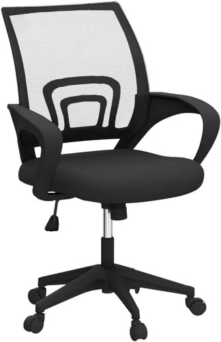 Miniatura 4 de Yaheetech Silla de oficina con respaldo medio, silla de escritorio giratoria con soporte lumbar, silla de malla ergonómica para computadora de Negro