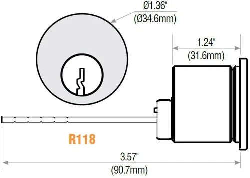 Miniatura 2 de GMS Cilindro de llanta R118 para cerraduras Yale 8