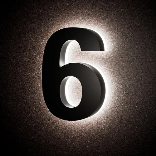 Miniatura 35 de Números de casa retroiluminados de 5 pulgadas para exteriores, acero inoxidable, número de dirección de casa iluminado con LED, letreros