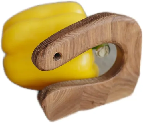 Cuchillo de madera seguro para niños, cuchillo Montessori de utensilios para niños, picador de verduras y frutas, madera de fresno