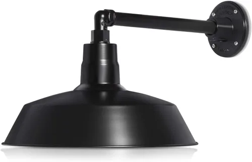 Miniatura 28 de 14 pulgadas. RLM Warehouse - Pantalla con brazo de cuello de cisne y bombilla Led A19 5000K de 9W Galvanizado (paquete de 2)