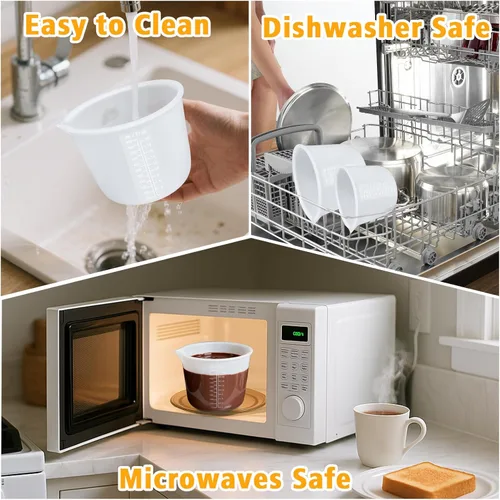 Miniatura 7 de Palksky Tazas de silicona para derretir chocolate, juego de 2 piezas para derretir chocolate (600ml y 1000ml), olla de chocolate para sumergir