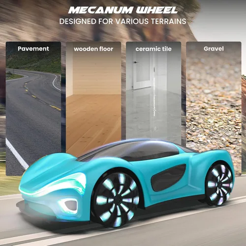 Miniatura 5 de SIMREX Auto de control remoto con detección de gestos con base de carga, juguete de auto de acrobacias a control remoto giratorio de 360°, tiempo