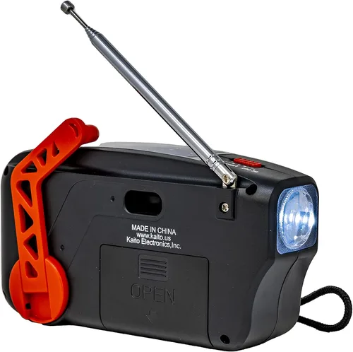 Miniatura 2 de Kaito Radio de emergencia KA388 - AM/FM NOAA Alerta meteorológica de 5 vías con manivela solar receptor de radio con linterna LED y cargador