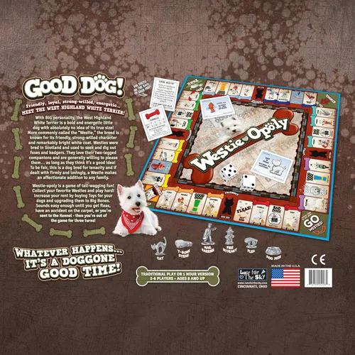 Miniatura 5 de Late for The Sky Westie-opoly Dog Lovers - Juego de mesa de estrategia familiar West Highland Terrier, a partir de 8 años, 2 a 6 jugadores