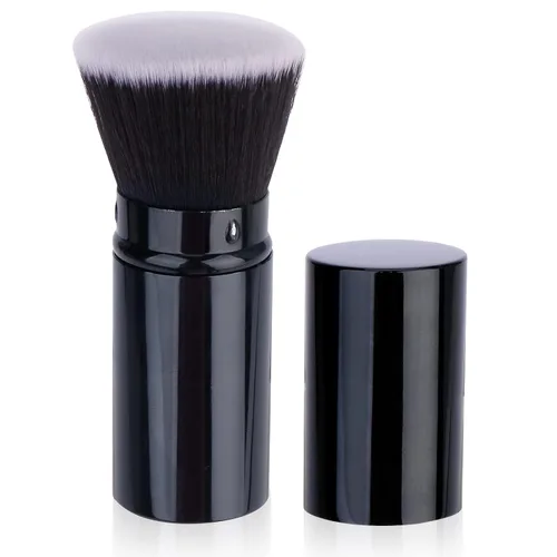 UNIMEIX Brocha aplicadora de protector solar, brocha retráctil Kabuki Blush Brocha para base de maquillaje líquido, bronceador, crema o polvo (negro)