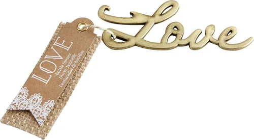 Kate Aspen - Abridor de botellas antiguo "Love", color dorado