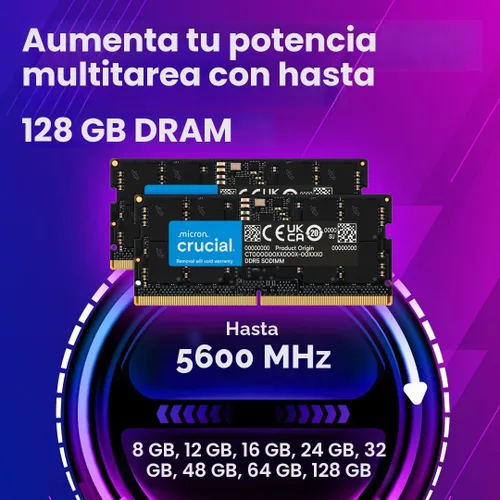 Miniatura 3 de Crucial Kit de memoria para laptop DDR5 de 64 GB, 5600 MHz (o 5200 MHz o 4800 MHz), SODIMM de 262 pines, compatible con Intel Core de 13ª