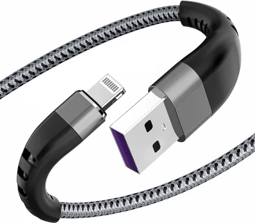 Miniatura 12 de Essri 3 cables de carga cortos de 1 pie para iPhone, con certificación MFi, cables Lightning fuertes de nailon trenzado, carga rápida USB para Azul