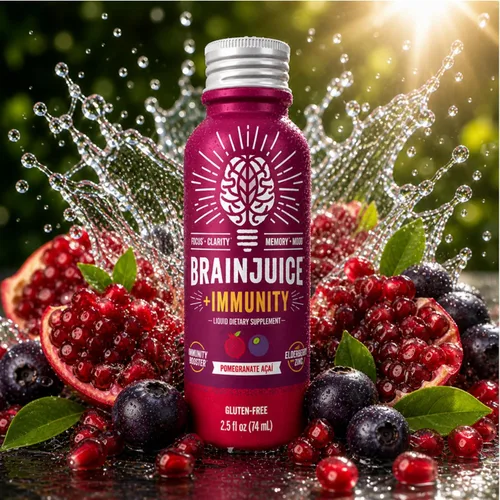 Miniatura 2 de BrainJuice Disparo de apoyo cerebral, suplemento sin gluten para energía y concentración, bebidas saludables con Alpha GPC, vitamina B, 2.5 onzas