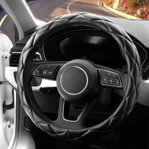 Miniatura 3 de YHONGJT - Funda de cuero de microfibra suave para volante, tamaño universal de 15 pulgadas, para mujeres y niñas, apta para vehículos, sedanes, SUV