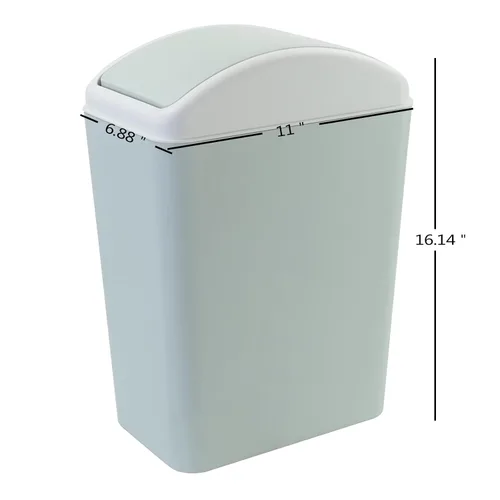 Miniatura 2 de Bringer - Cubo de basura de plástico con tapa, 4.5 galones, color azul Waste Can with Swing-Top Lid, Compact Trash Can Fit Under Tables &