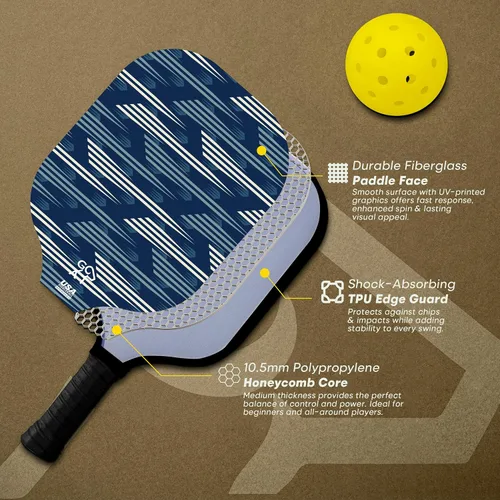 Miniatura 3 de Juego de 2 palas de pickleball Goat, incluye 4 bolas para interiores y exteriores y bolsa de viaje, juego de raquetas de pickleball de fibra