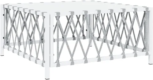 Miniatura 6 de 4-Piece Patio Lounge Set with Cushions White Steel Outdoor Furniture Set for Balcony Porch Garden Small Space Modern Conversation Seating White/2x