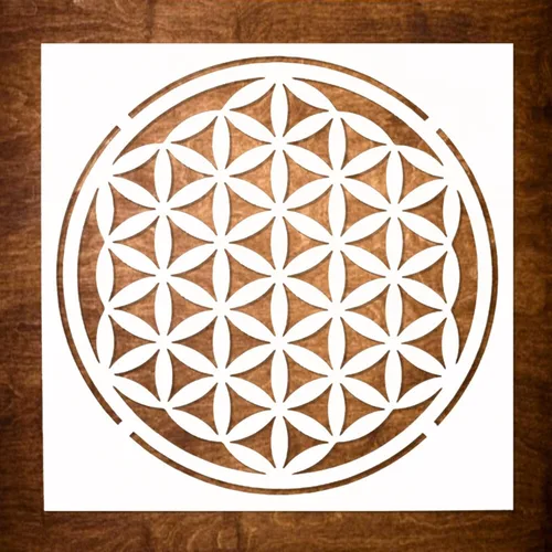 Miniatura 8 de DLY LIFESTYLE 2 plantillas de mandala para pintar en madera, lienzo, papel, tela, paredes y muebles, plantilla de flores, 6 x 6 pulgadas, plantillas