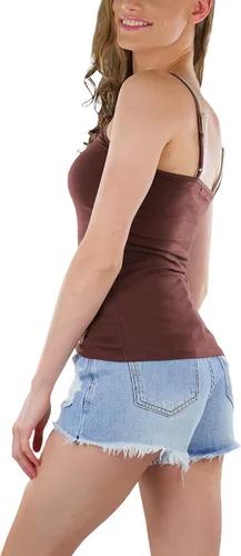 Miniatura 4 de ToBeInStyle Camiseta sin mangas recortada con tirantes delgados ajustables para mujer