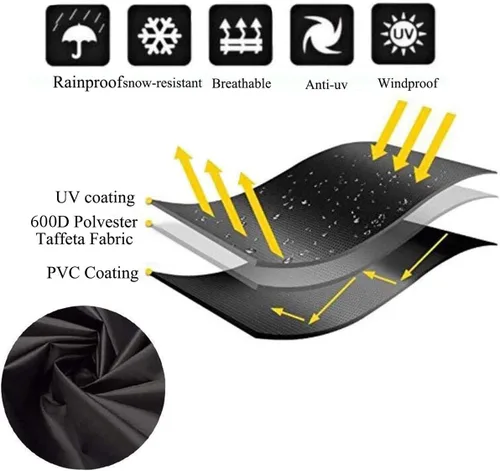 Miniatura 4 de Cubierta de Parrilla de 18 Pulgadas para Parrilla Redonda Cubierta Impermeable 600D Resistente Lona para Exteriores Cubierta de Parrilla BBQ