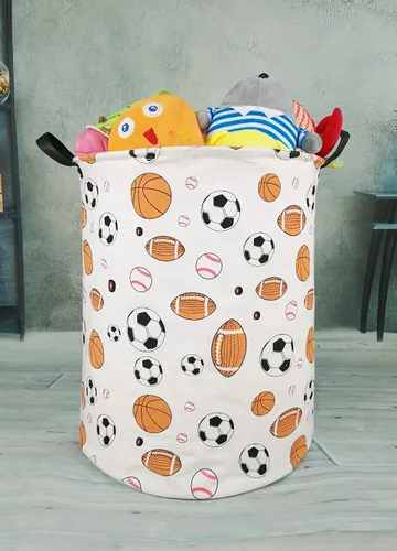 Miniatura 4 de canasta redonda grande para almacenamiento, con cubierta impermeable, organizador para la ropa sucia, para la habitación de los niños, para ropa