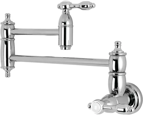 Miniatura 4 de Kingston Brass KS3108TAL Tudor - Grifo de llenado de ollas para montaje en pared, 13 pulgadas de longitud, níquel cepillado cepillado níquel
