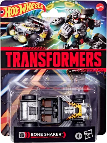 Miniatura 3 de Transformers Colaborative Hot Wheels x Bone Shaker, figura de acción de robot de clase de lujo de 5 pulgadas que se convierte en automóvil, juguetes