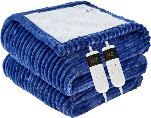 Miniatura 35 de Manta térmica portátil con mangas y bolsillo para el pie, manta térmica de calentamiento rápido con 10 ajustes de calor apagado automático