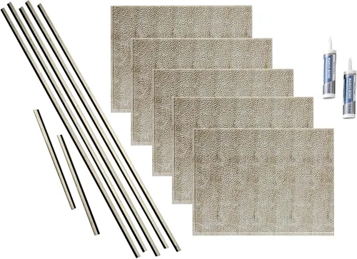 Miniatura 10 de FASÄDE Kit de protector contra salpicaduras de vinilo decorativo martillado de 15 pies cuadrados en bronce antiguo